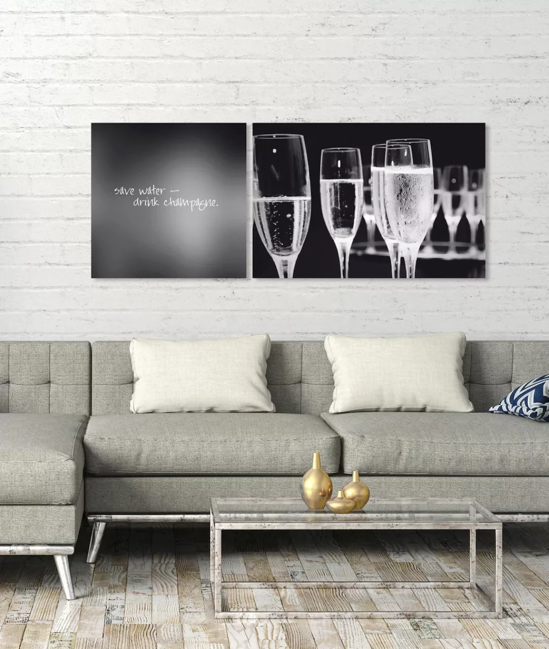 queence Leinwandbild »Champagne«, Getränke-Kunst-Modern-Spa-Spa Bilder-Sprü günstig online kaufen