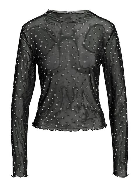 Noisy may Shirttop Top Glitzer-Effekt Langarm Regular Fit 7955 in Schwarz-3 günstig online kaufen