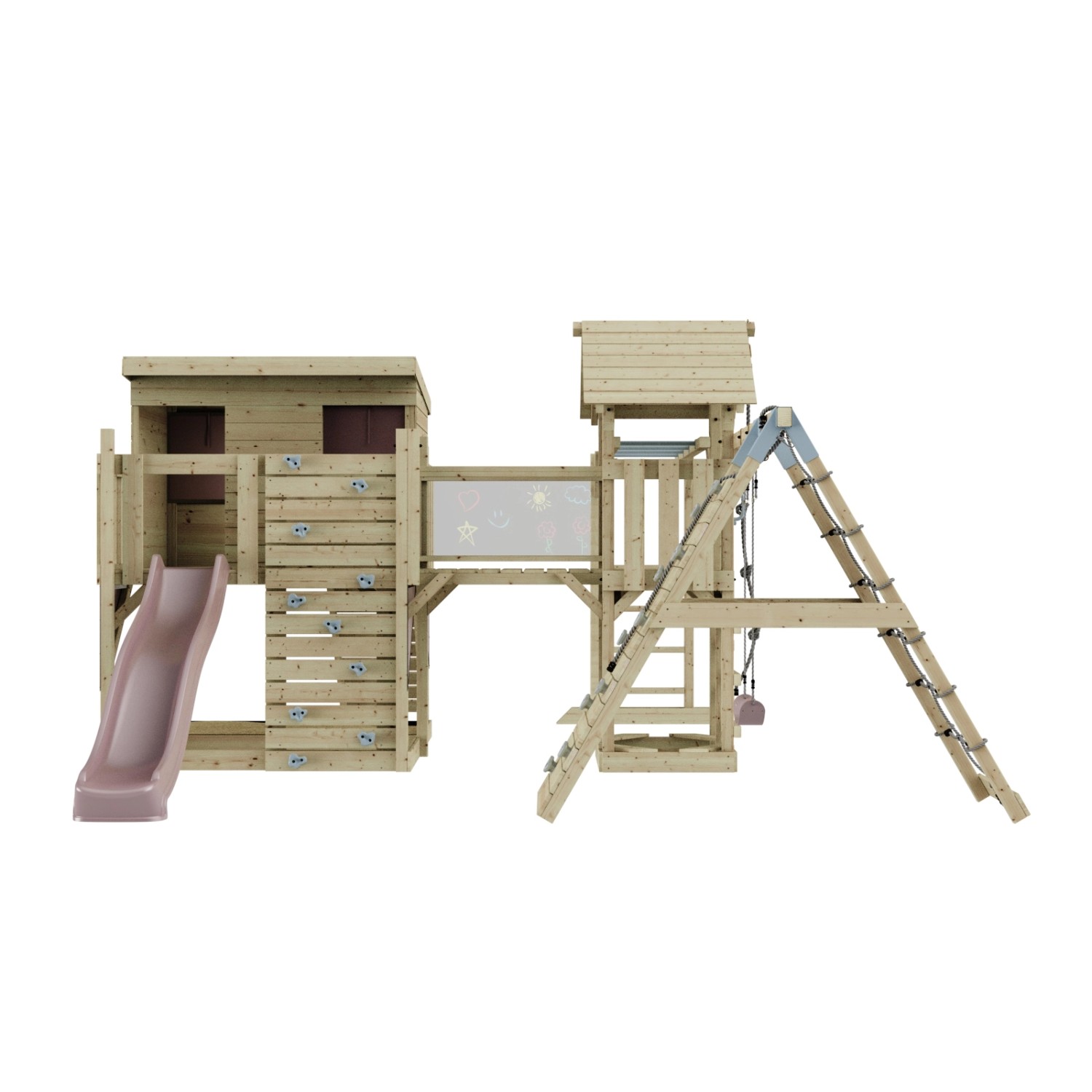 OutdoorToys Spielturm Bene mit Kinderschaukel Altrosa günstig online kaufen