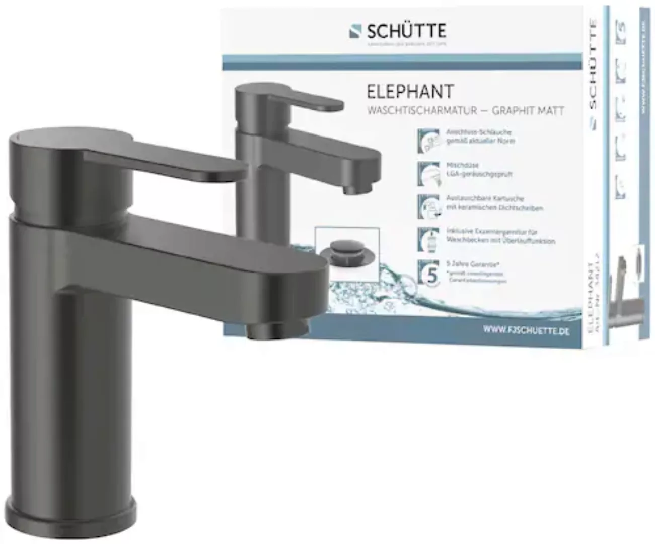 Schütte Waschtischarmatur »ELEPHANT«, inkl. Pop-up, geräuscharm, Marken-Mis günstig online kaufen