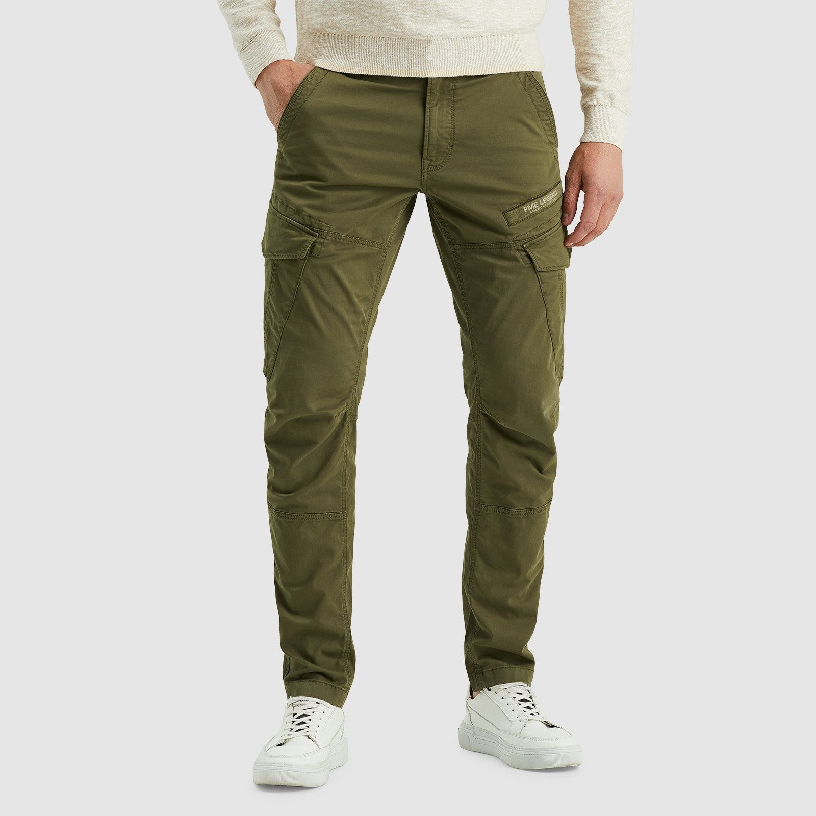 PME Legend Herren Cargohose NORDROP - Tapered Fit - Grau Beige Oliv günstig online kaufen