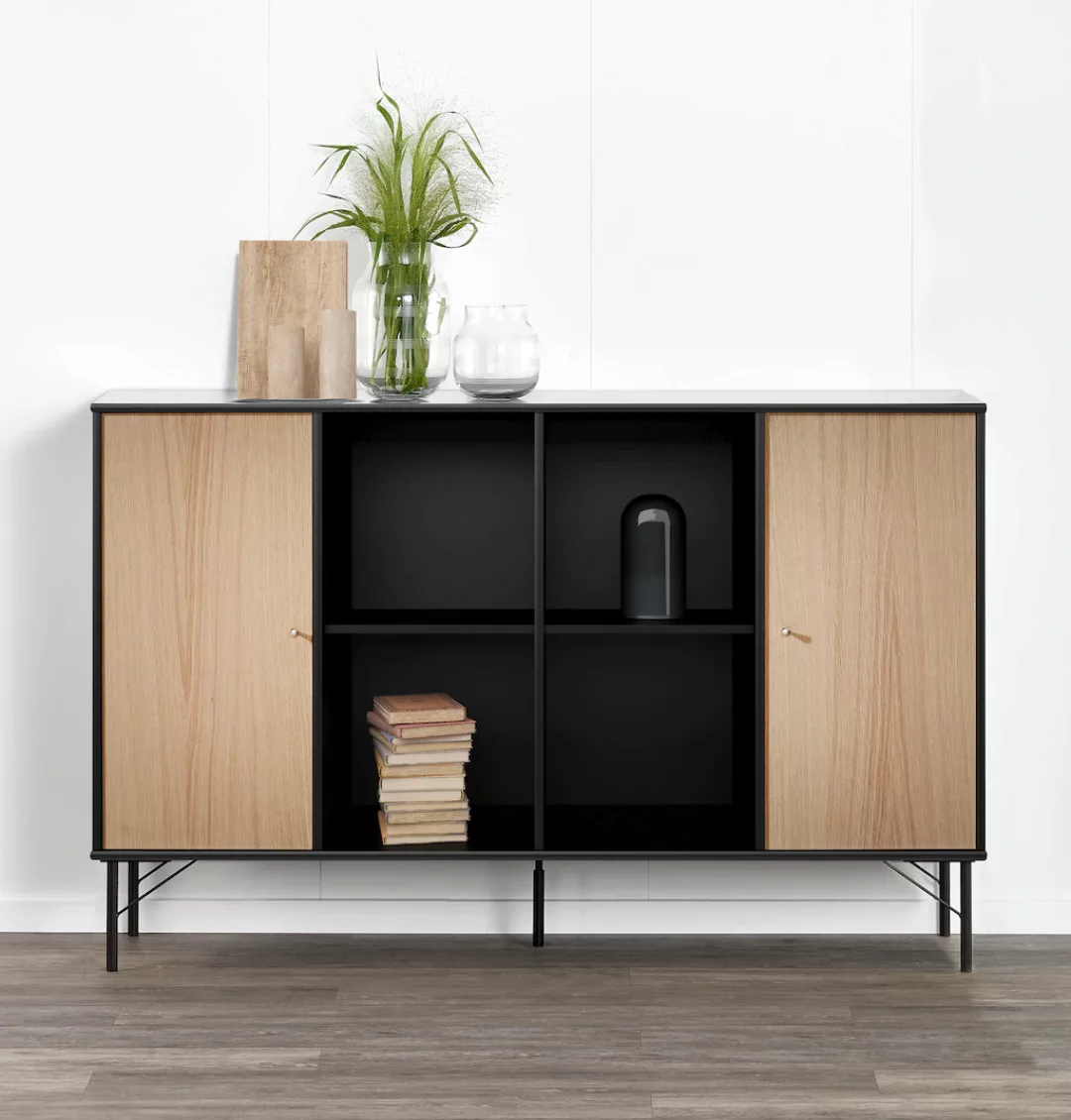Hammel Furniture Sideboard "Mistral Kubus", mit zwei Türen und Metall Füße, günstig online kaufen