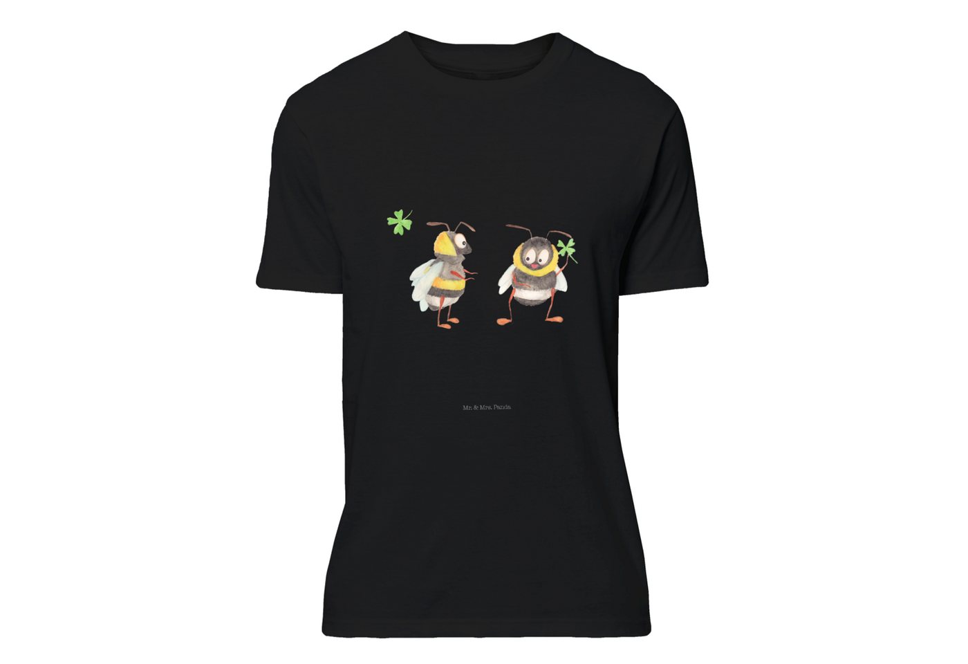 Mr. & Mrs. Panda T-Shirt Hummeln mit Kleeblatt - Schwarz - Geschenk, Jubilä günstig online kaufen