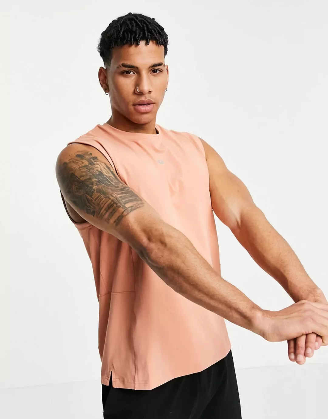 ASOS 4505 - Ärmelloses Yoga-T-Shirt aus weichem Jersey-Orange günstig online kaufen