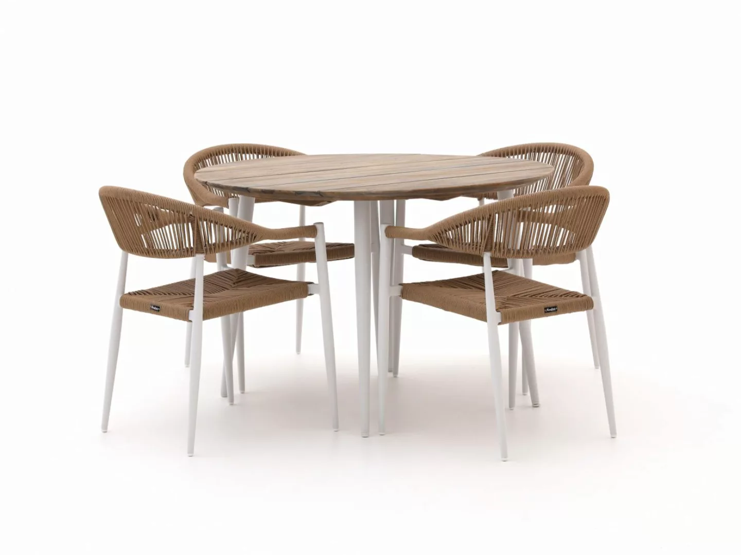 Manifesto Belpasso/Falcade ø 115 cm Gartenmöbel-Set 5-teilig stapelbar günstig online kaufen