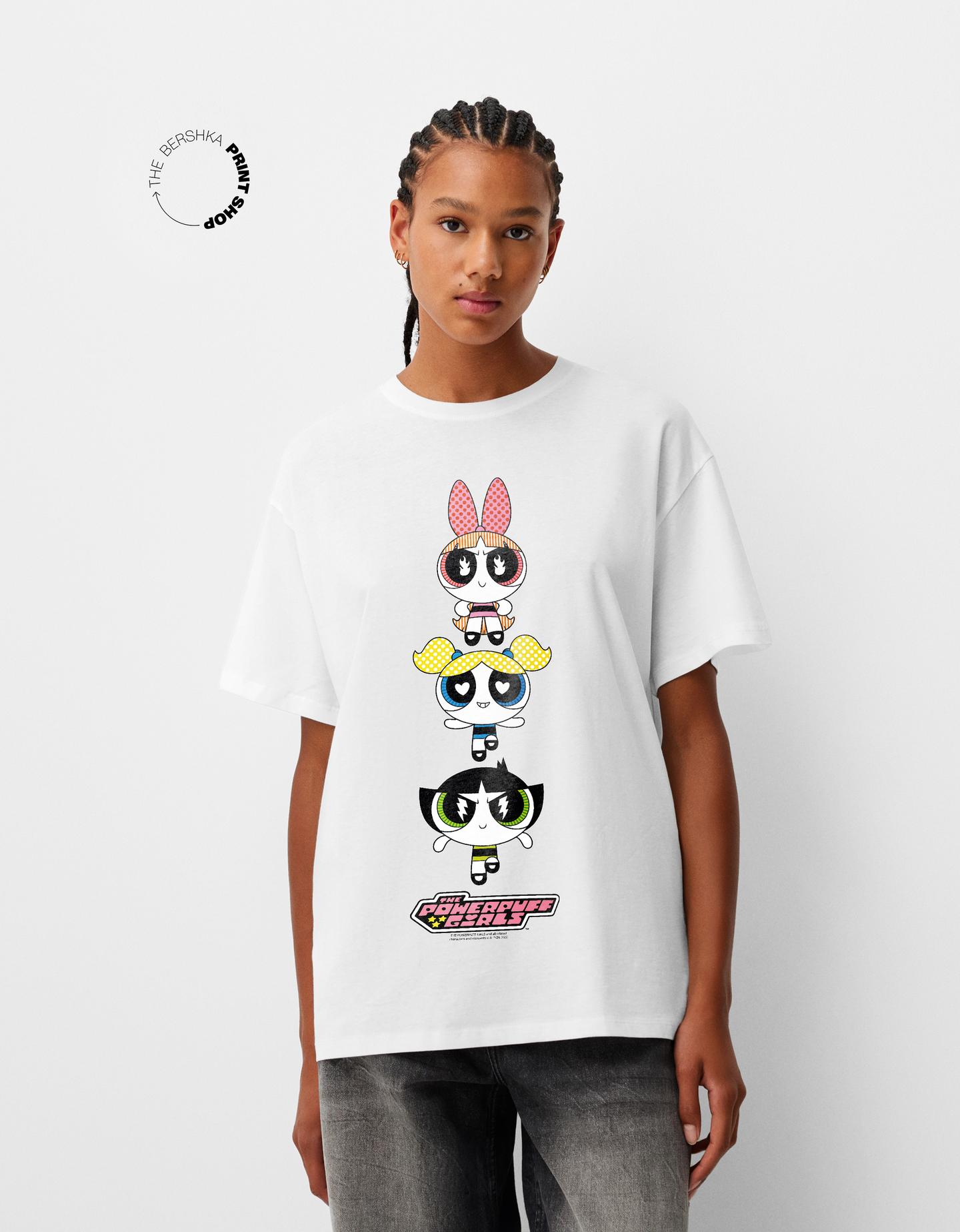 Bershka Oversize-T-Shirt Powerpuff Girls Mit Print Damen Xl Grbrochenes Wei günstig online kaufen