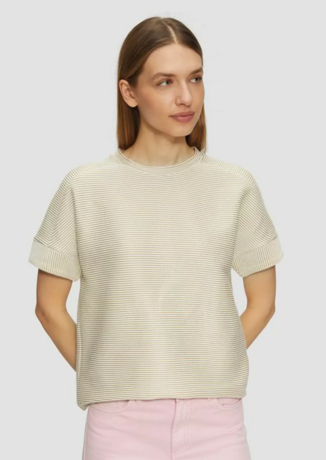 s.Oliver Shirttop T-Shirt mit Strukturstreifen im Relaxed Fit Insert günstig online kaufen