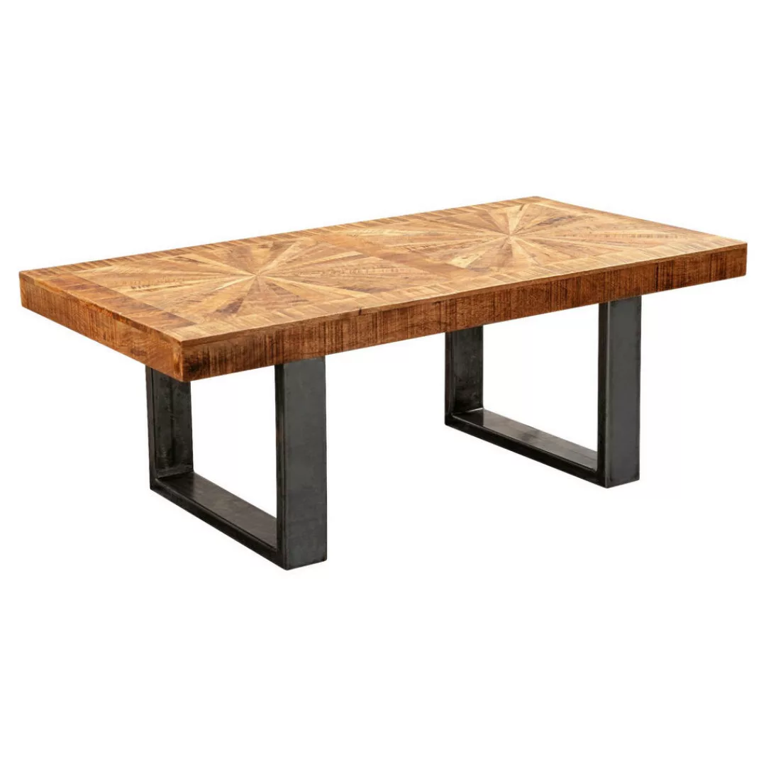 Moderner Couchtisch Mango Massivholz 105x40x55 cm Tisch im Industrial Desig günstig online kaufen