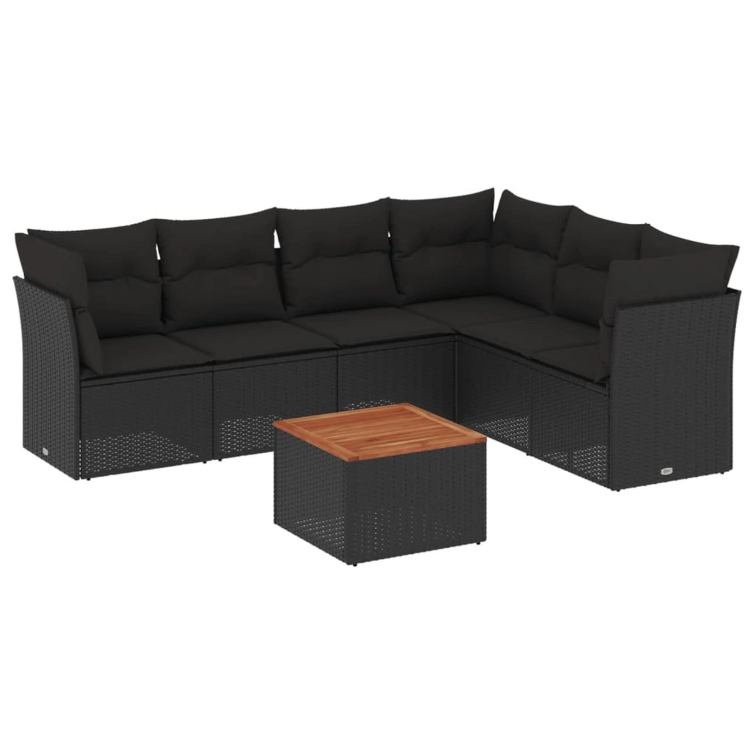 vidaXL 7-tlg Garten-Sofagarnitur mit Kissen Schwarz Poly Rattan Modell 102 günstig online kaufen