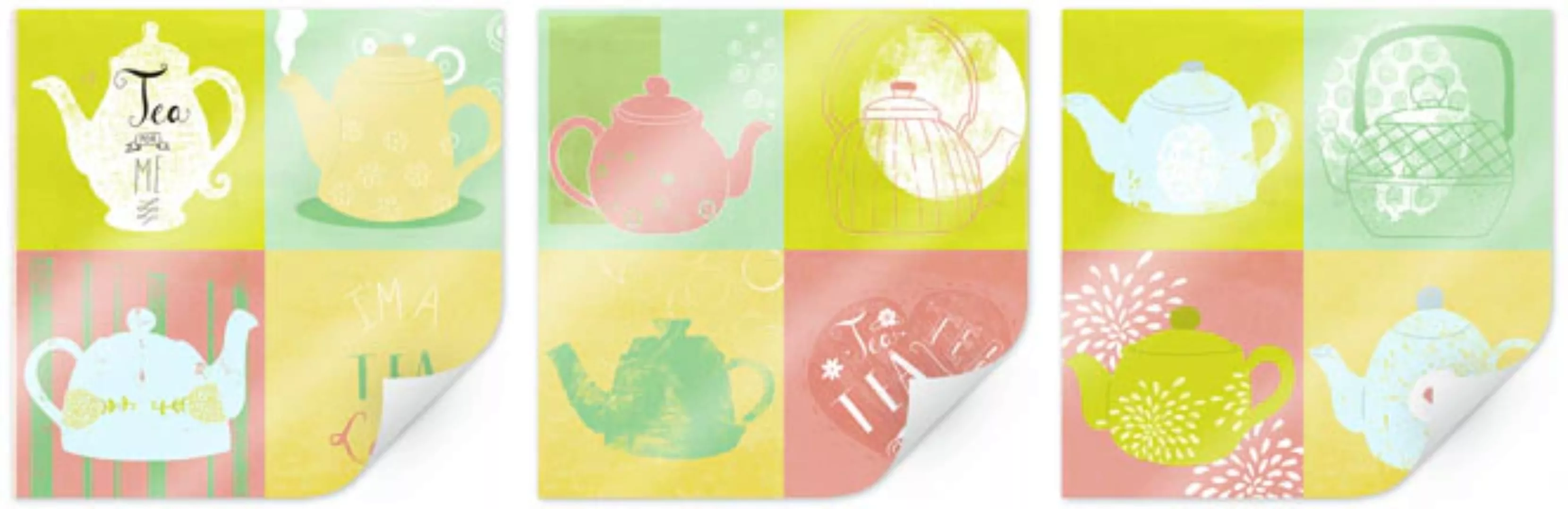 Wall-Art Poster »3er Set Esszimmer Tea Time«, Küche, (Set, 3 St.) günstig online kaufen