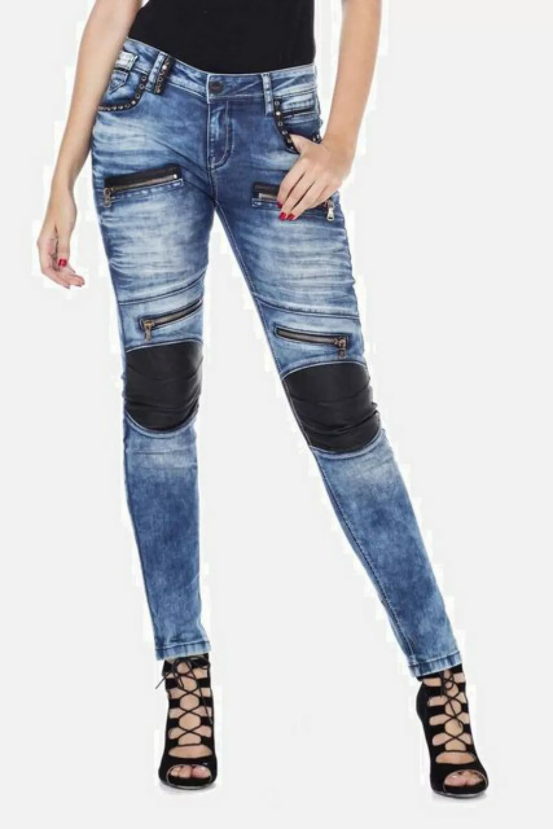 Cipo & Baxx Skinny-fit-Jeans "Jeans", mit angesagten Applikationen, WD346 günstig online kaufen