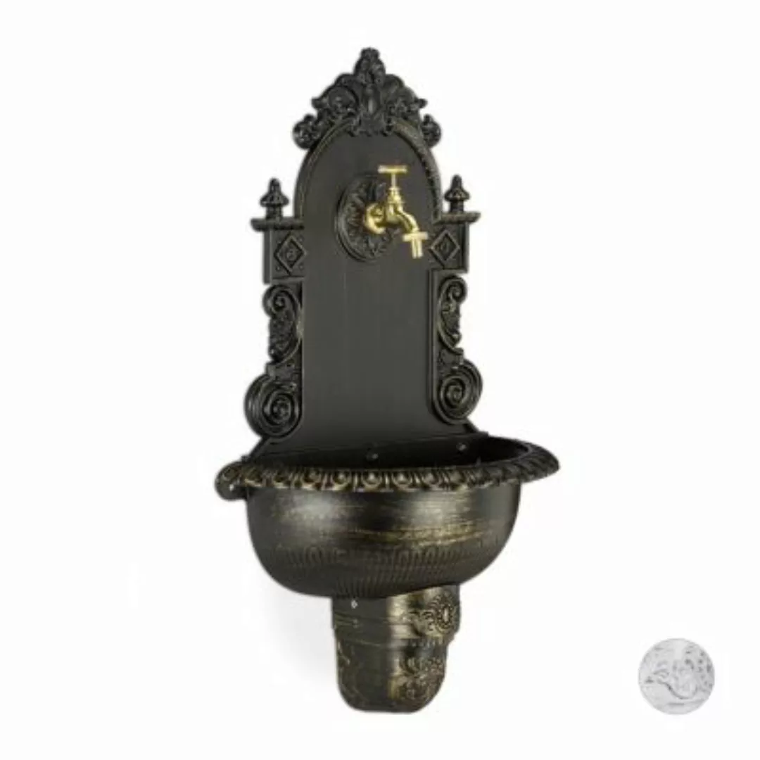 relaxdays XL Wandbrunnen antik schwarz günstig online kaufen