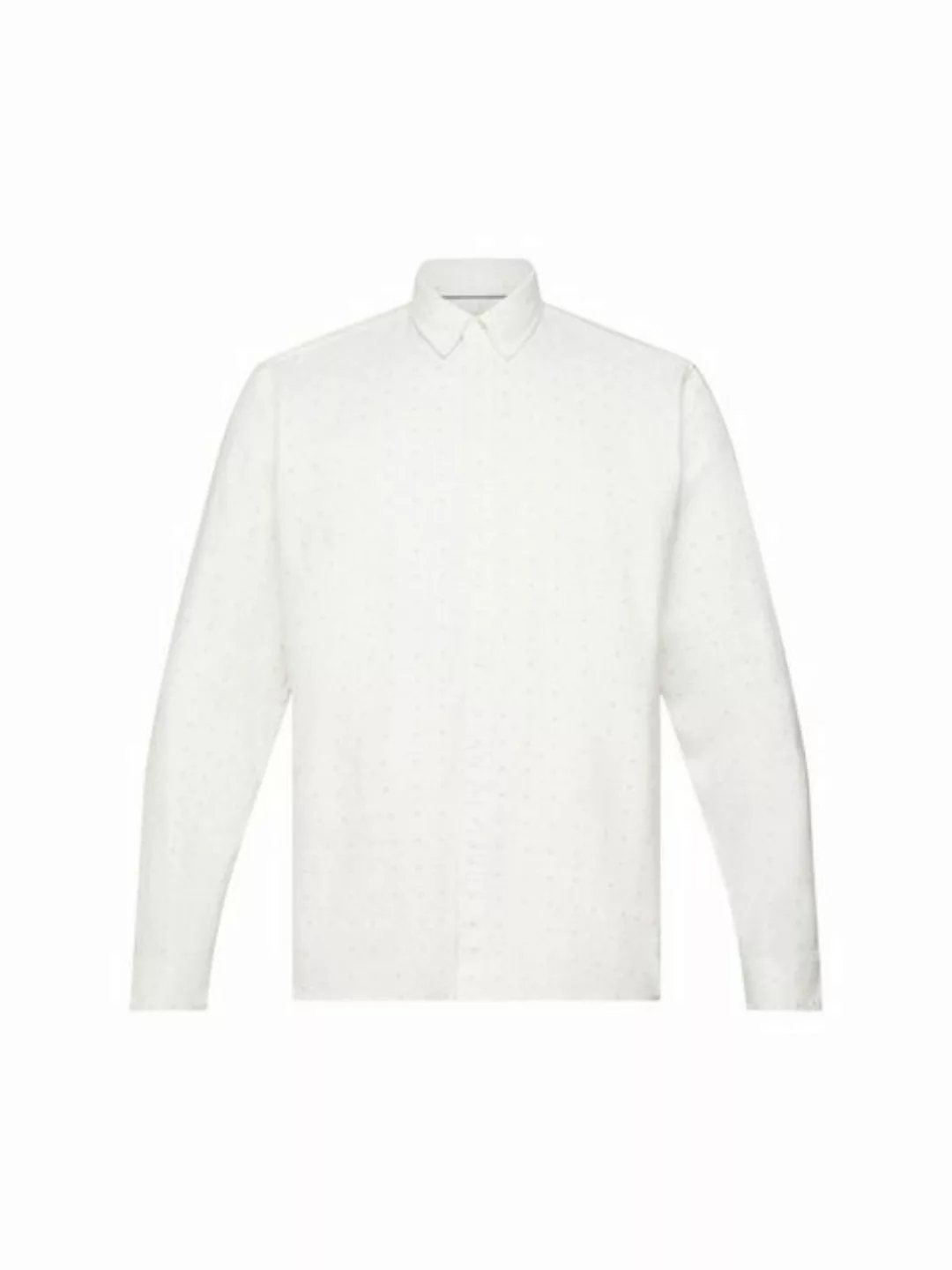 Esprit Langarmhemd Button-Down-Hemd mit Micro-Print günstig online kaufen