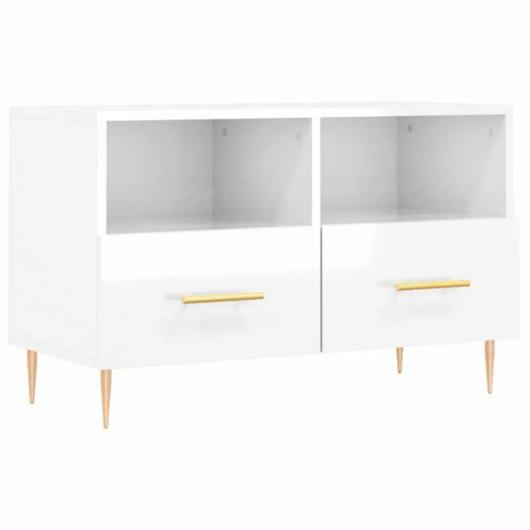 vidaXL TV-Schrank TV-Schrank Hochglanz-Weiß 80x36x50 cm Holzwerkstoff (1-St günstig online kaufen