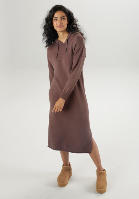 Aniston CASUAL Strickkleid, Kapuze mit Bindeband regulierbar günstig online kaufen