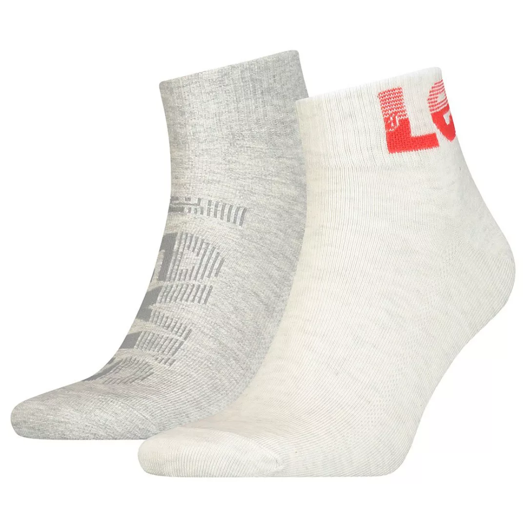 Levi´s ® Mid Cut Logo Socken 2 Paare EU 39-42 Marshmellow / Light Grey Mela günstig online kaufen