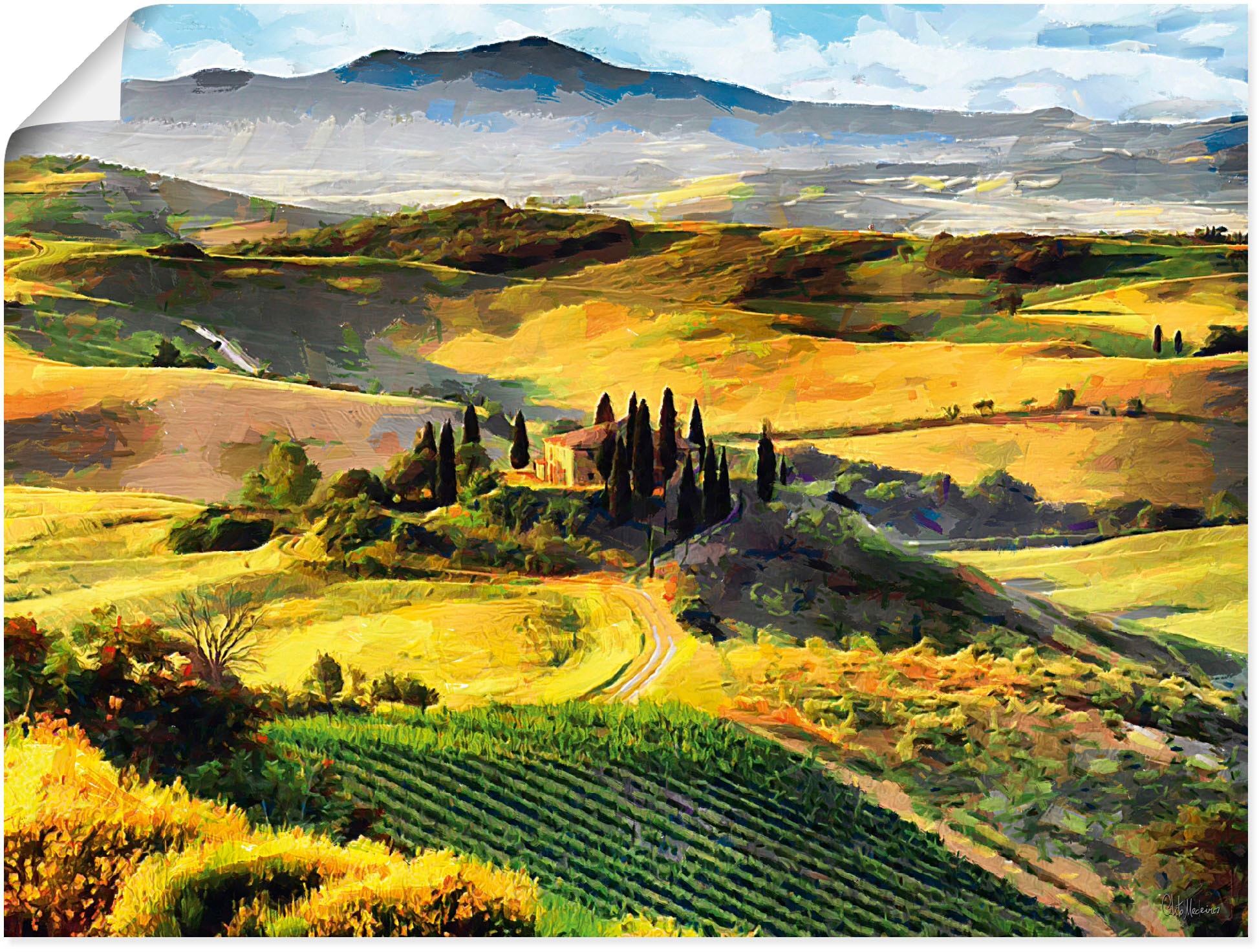 Artland Wandbild »Toskana von oben«, Bilder von Europa, (1 St.), als Leinwa günstig online kaufen