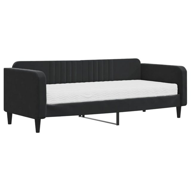 vidaXL Gästebett Gästebett Tagesbett mit Matratze Schwarz 90x200 cm Samt Be günstig online kaufen