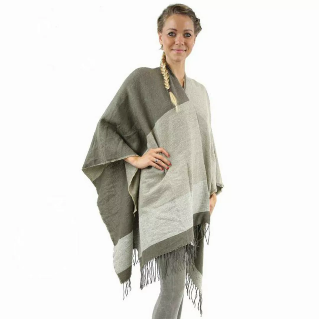 Antonio Strickponcho Antonio Cape, Poncho kariert beige günstig online kaufen