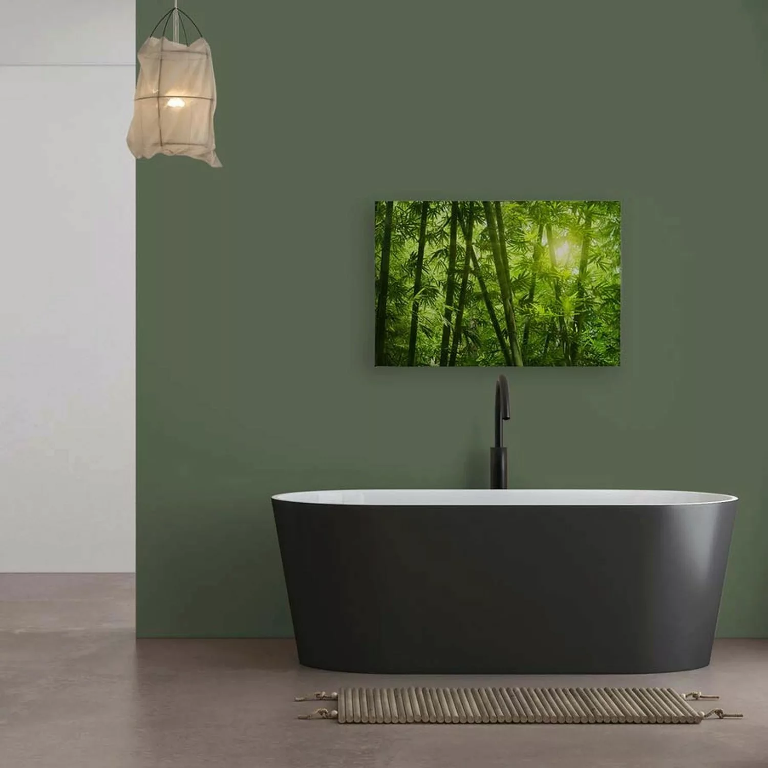 Bricoflor Leinwandbild Mit Bambuswald In 120 X 80 Cm Spa Wandbild Mit Bambu günstig online kaufen