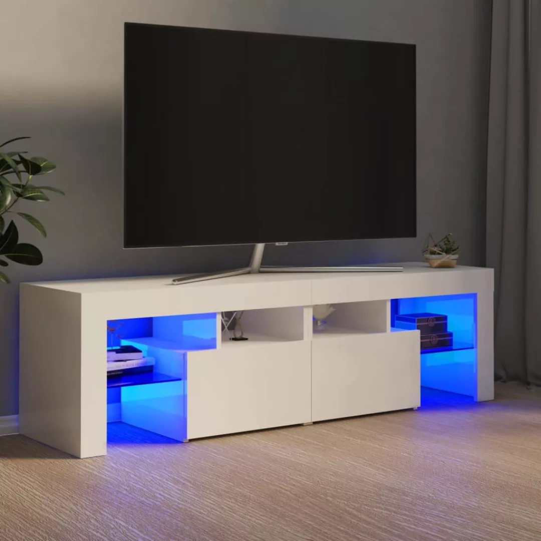 vidaXL TV-Schrank TV-Schrank mit LED-Leuchten Hochglanz-Weiß 140x35x40 cm L günstig online kaufen