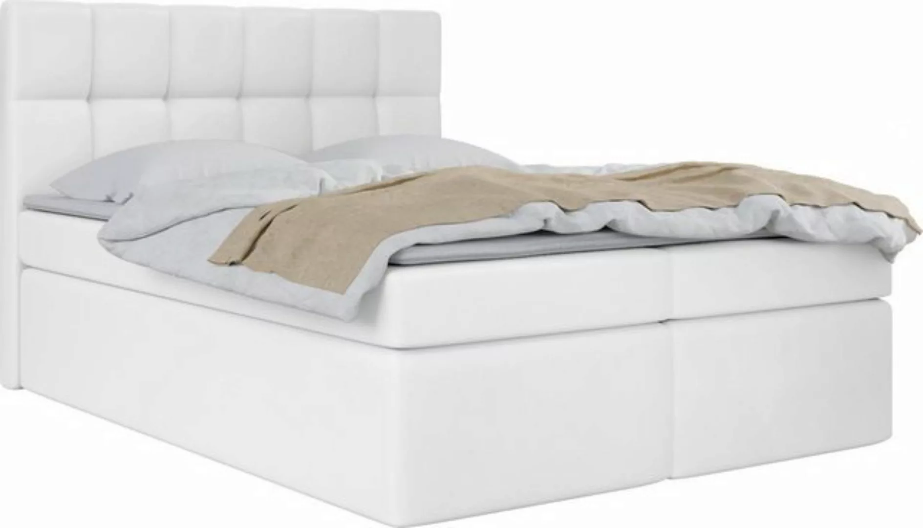 WFL GROUP Boxspringbett mit Topper ARTENO, Samt Doppelbett mit Bettkasten günstig online kaufen