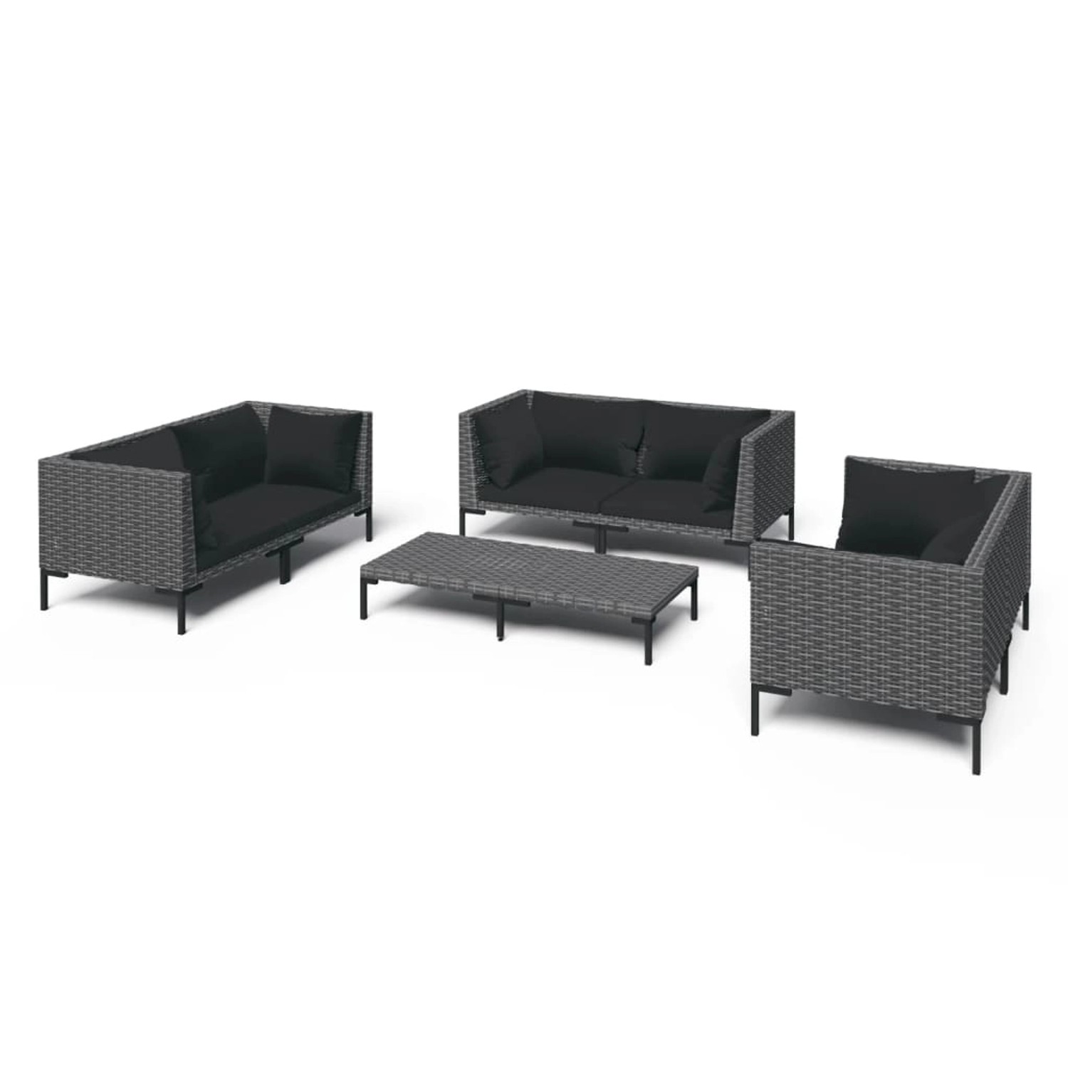 vidaXL 7-tlg Garten-Lounge-Set mit Kissen Poly Rattan Dunkelgrau Modell 6 günstig online kaufen