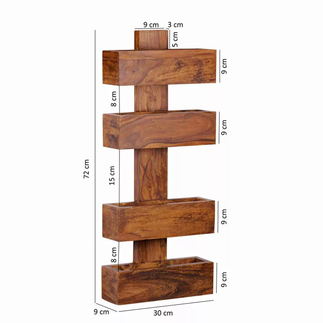 Zeitschriftenhalter aus Sheesham Massivholz 30 cm günstig online kaufen