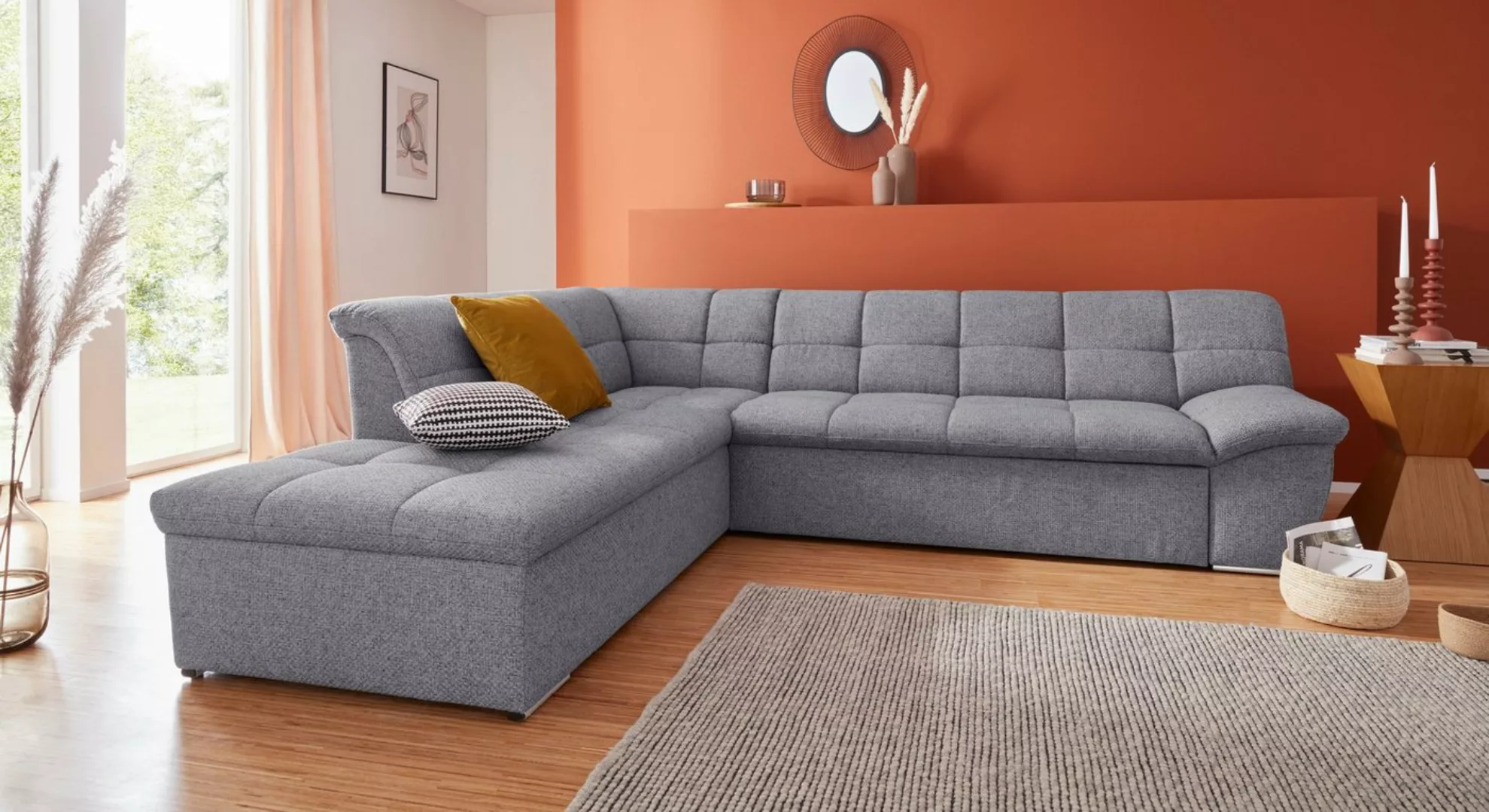 DOMO collection Ecksofa "Lagoa L-Form", wahlweise mit Bettfunktion, frei im günstig online kaufen