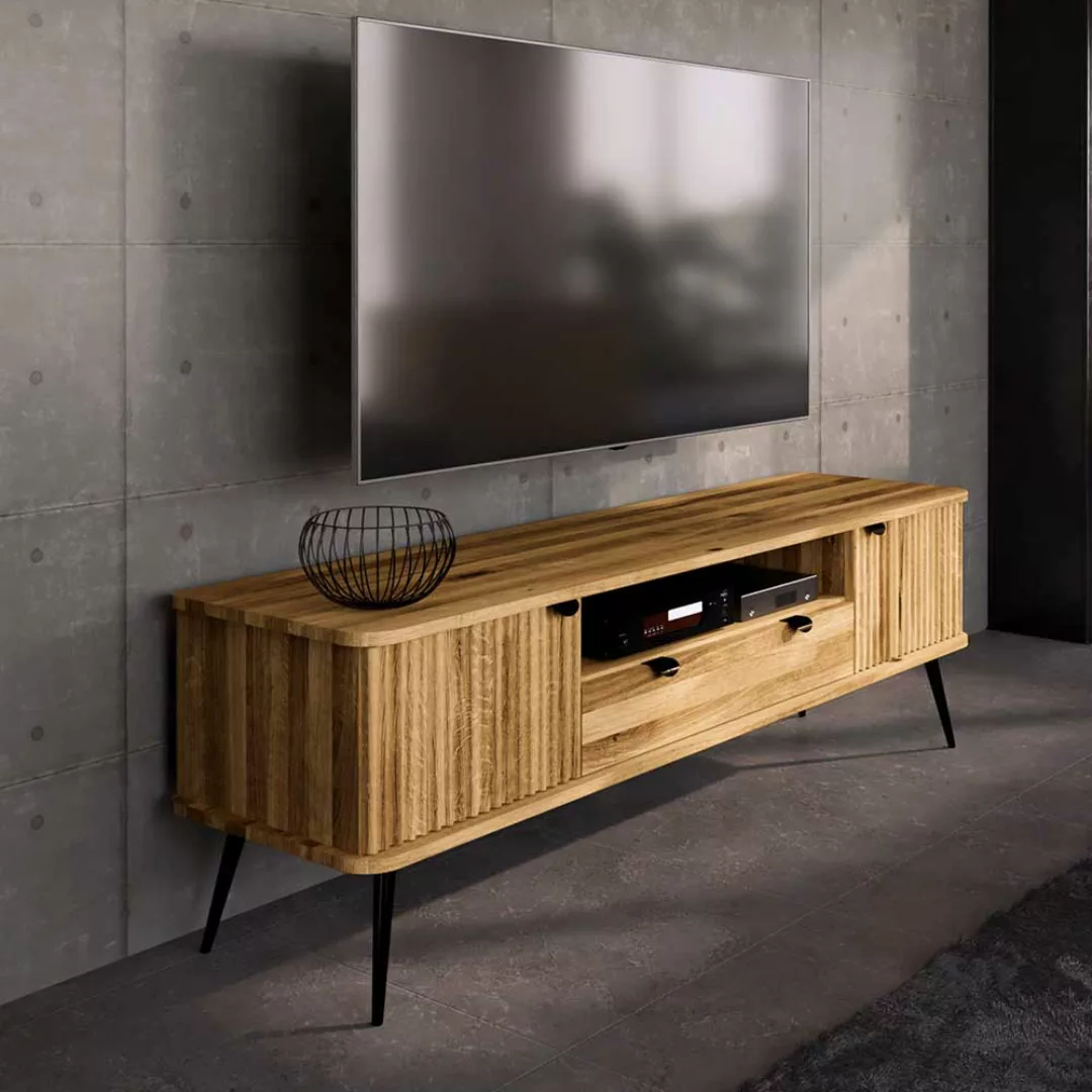 TV Möbel Wildeiche modern mit Metallgestell 180 cm breit günstig online kaufen