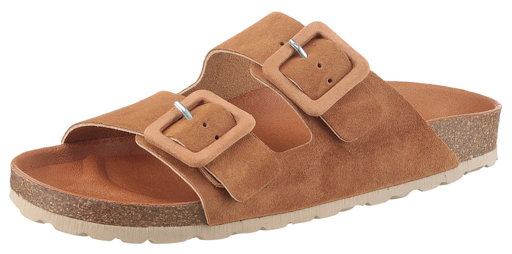 VERBENAS Pantolette "Randell Velour", Sommerschuh, Schlappen, Hausschuh, Ur günstig online kaufen