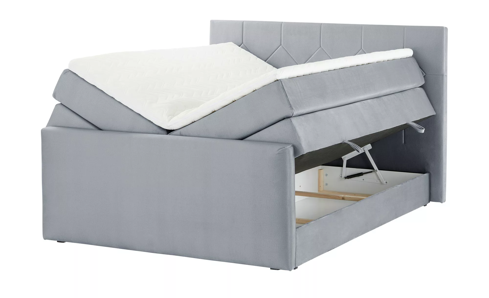 Boxspringbett  Norfolk ¦ grau ¦ Maße (cm): B: 160 H: 120 T: 222 Betten > Ei günstig online kaufen