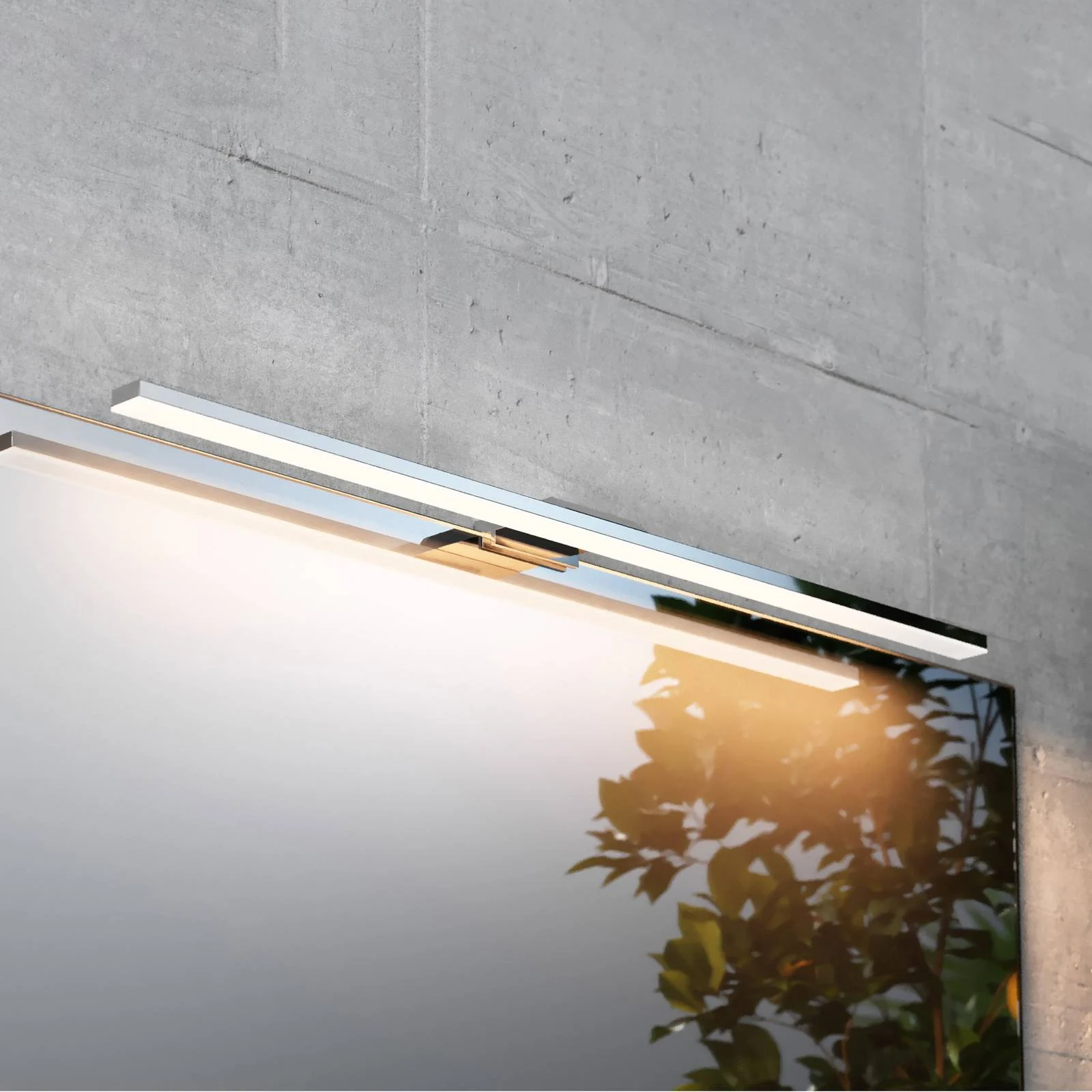 LED-Spiegelleuchte Triga IP44, chrom, 60cm, 3.000K günstig online kaufen