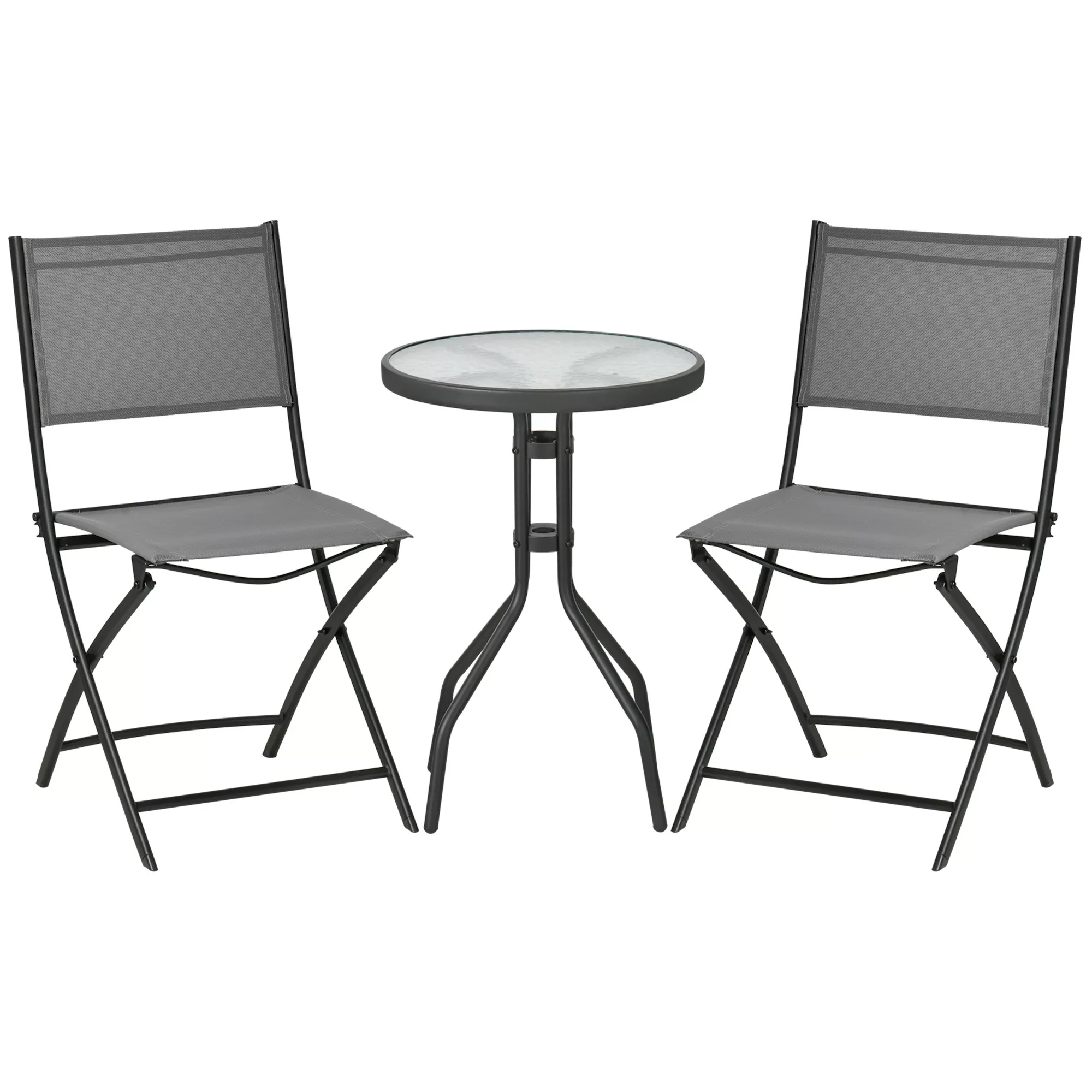 Outsunny Garten-Bistroset für 2 Personen Gartenmöbel Set inkl. 1 Tisch, 2 k günstig online kaufen