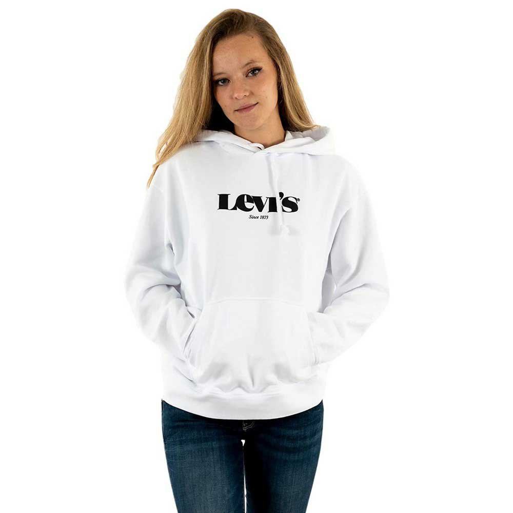 Levi's – Lockerer Kapuzenpullover mit Logo in Weiß günstig online kaufen