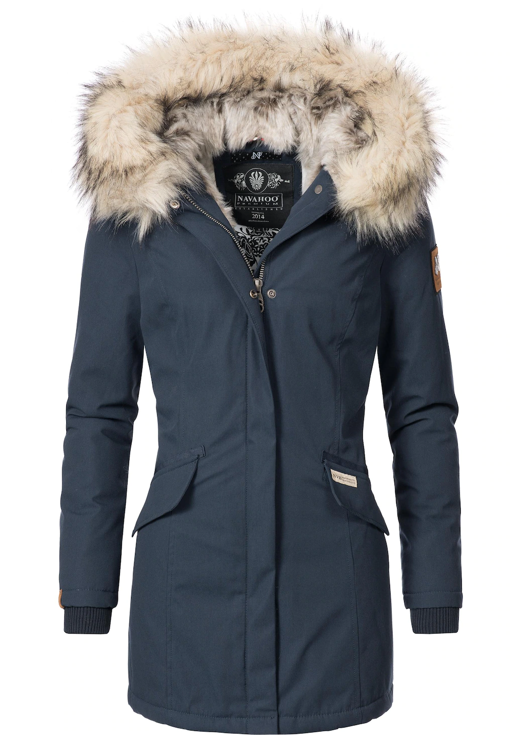 Navahoo Wintermantel "Cristal", stylischer Damen Winterparka mit Kunstfell- günstig online kaufen