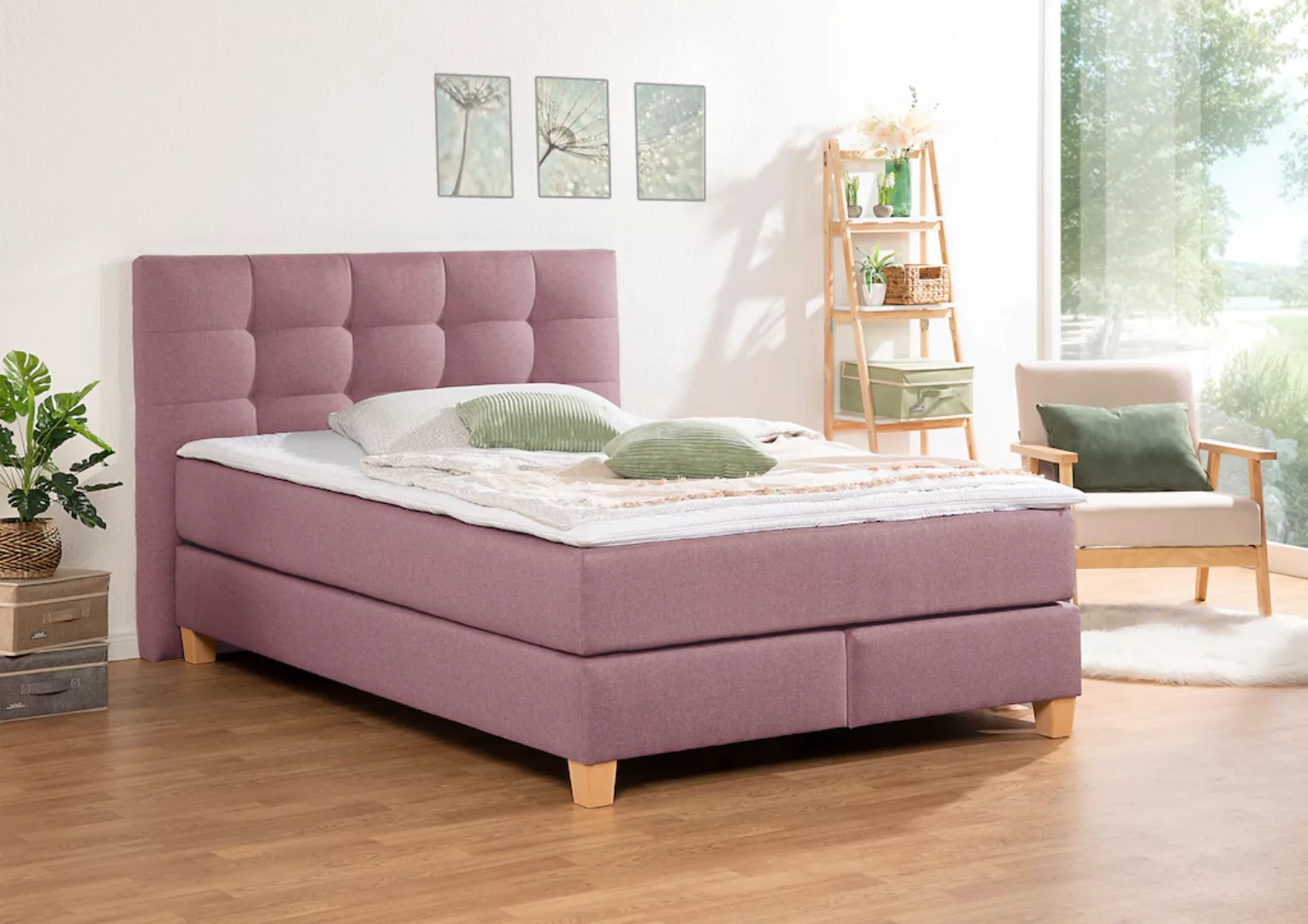Home affaire Boxspringbett "Moulay", inkl. Topper, in 3 Härtegraden, TFK au günstig online kaufen