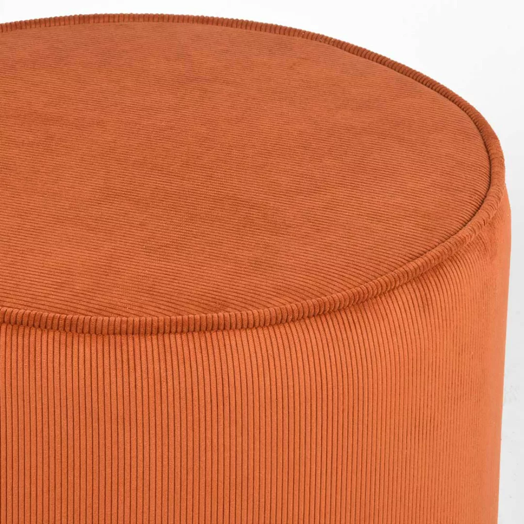 Cord Pouf in Rostfarben Retrostil günstig online kaufen