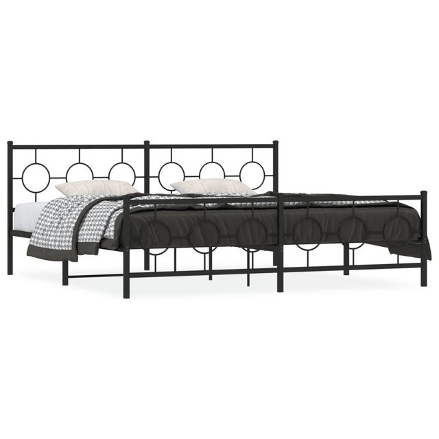 furnicato Bettgestell mit Kopf- und Fußteil Metall Schwarz 193x203 cm (1-tl günstig online kaufen