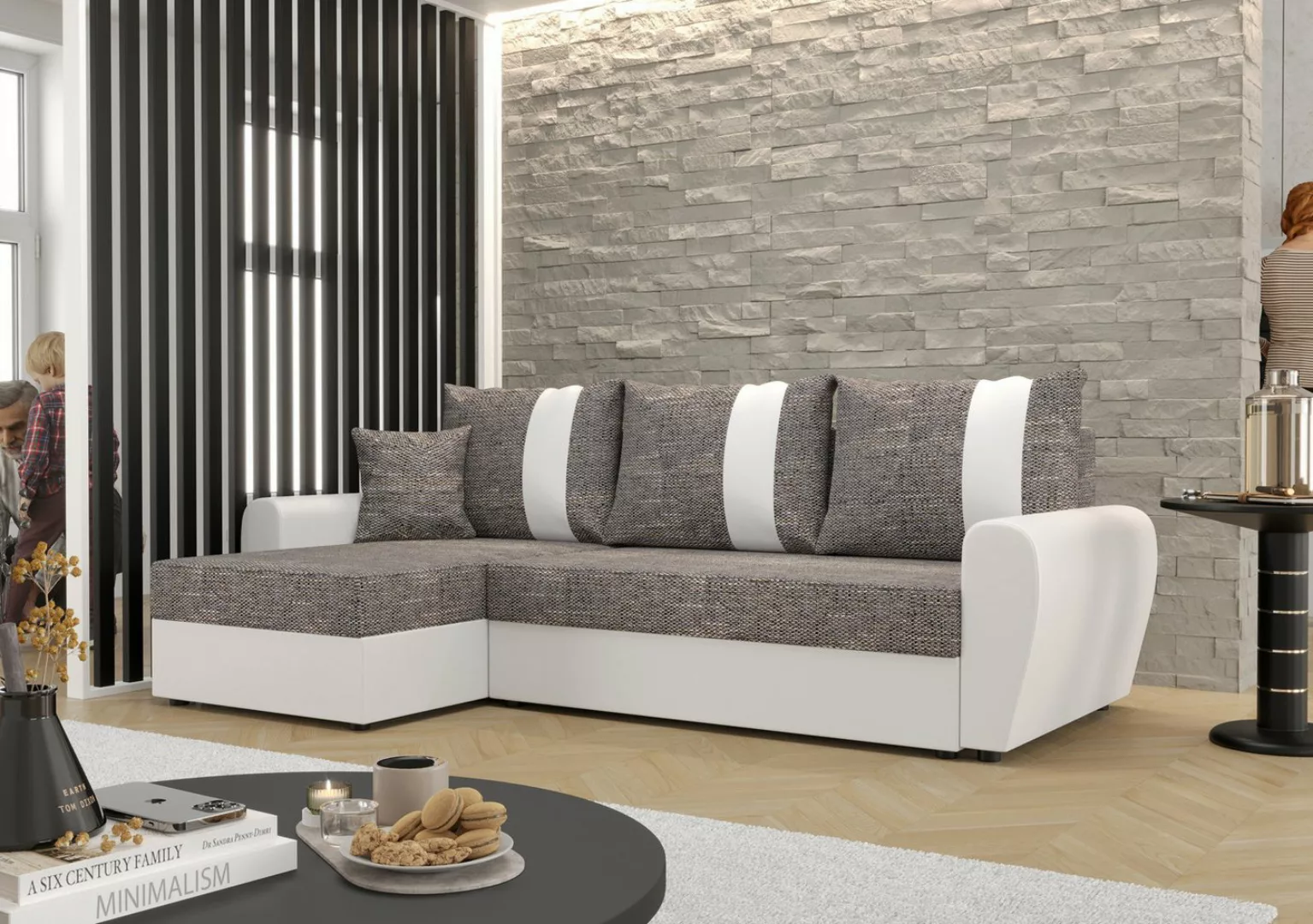 ALTDECOR Ecksofa DAVIS, Couch mit Schlaffunktion, Wohnzimmer - Wohnlandscha günstig online kaufen