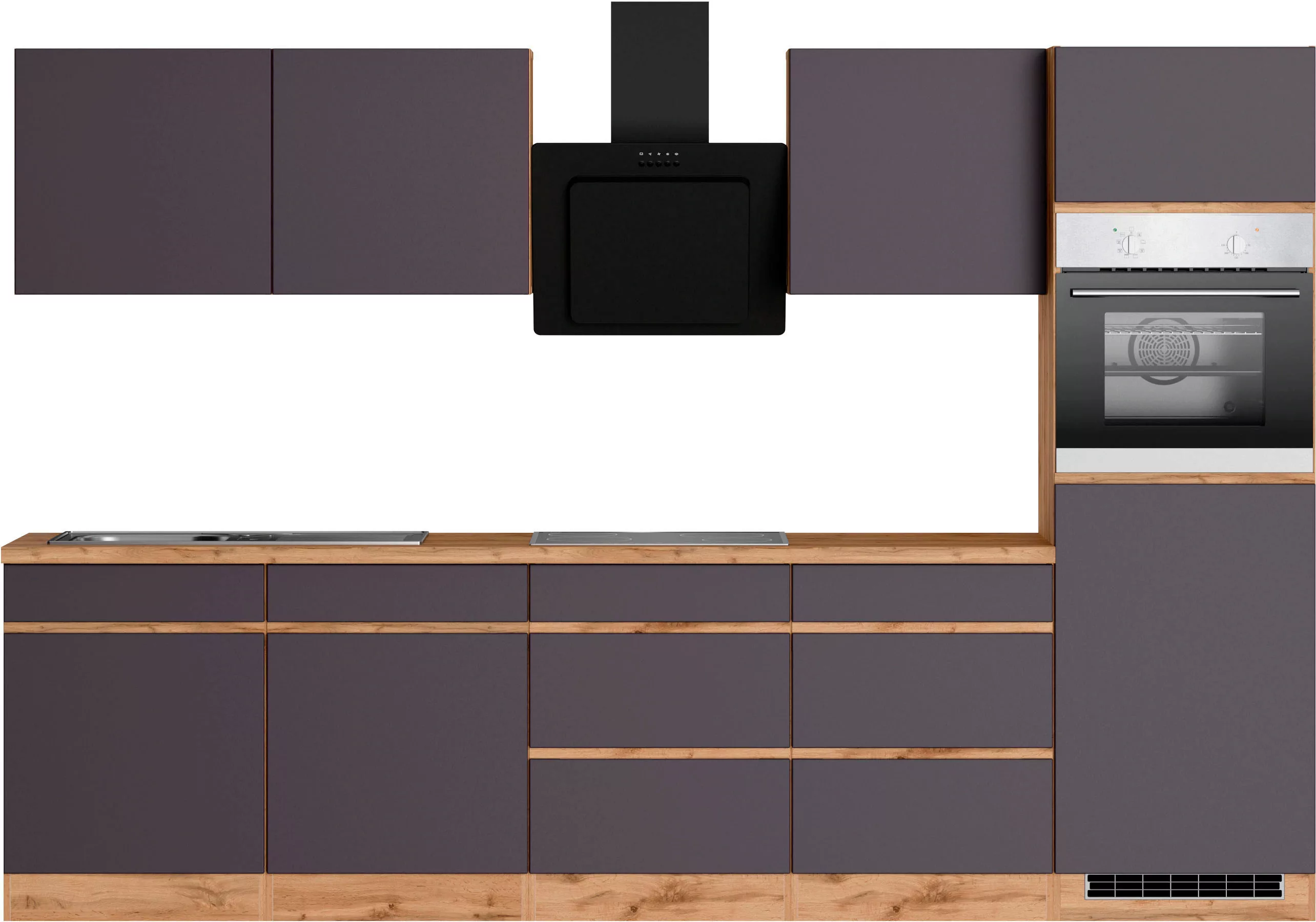 Kochstation Küche "KS-Riesa", Stellbreite 300 cm, wahlweise mit Induktionsk günstig online kaufen