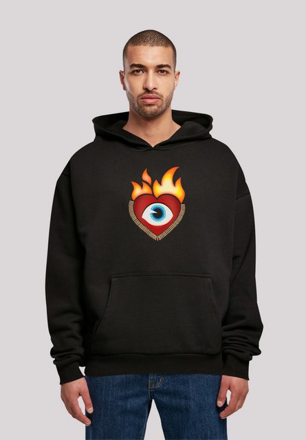 emoji couture Hoodie Heart on flames eye and golden beads Premium Qualität günstig online kaufen