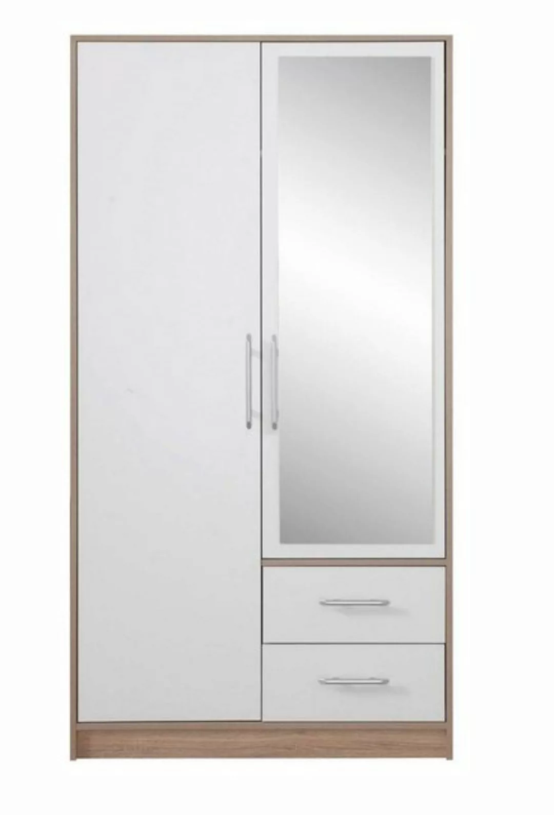 Feldmann-Wohnen Kleiderschrank Smart (1-St) 100x56x190cm Sonoma Eiche weiß günstig online kaufen