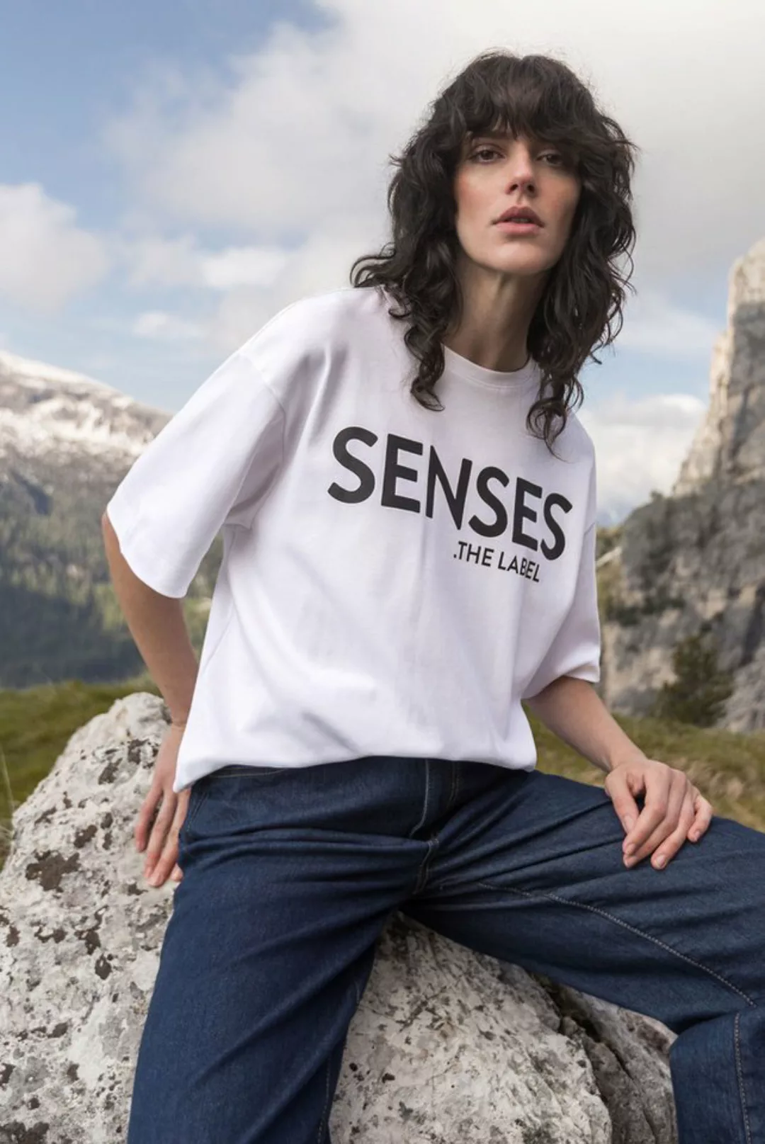 SENSES.THE LABEL Rundhalsshirt aus Baumwolle günstig online kaufen