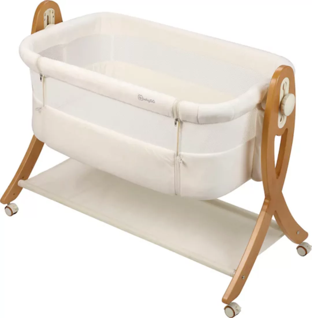 BabyGo Beistellbett »SidebySide, weiß/beige«, mit Schaukelfunktion günstig online kaufen