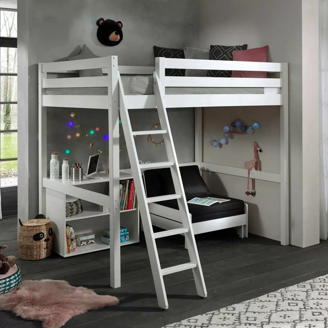 Kinderzimmermöbel Set in Weiß Kiefer Massivholz und MDF (dreiteilig) günstig online kaufen