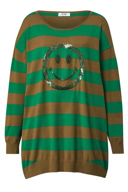 Angel of Style Strickpullover Long-Pullover oversized Pailletten-Smiley Run günstig online kaufen