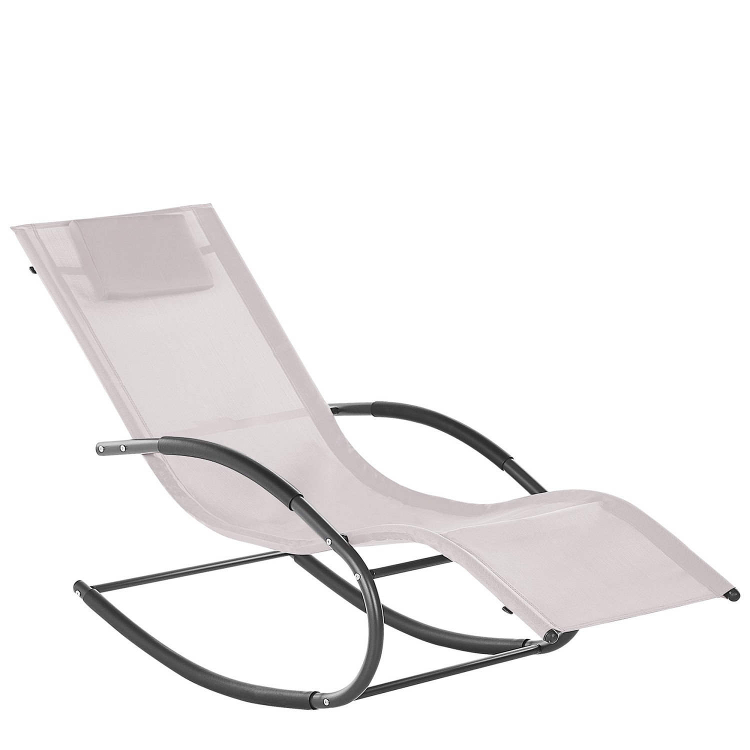 Beliani Gartenliege Beige Schwarz 155x60x90 günstig online kaufen