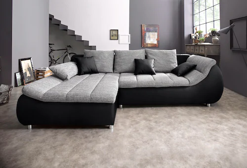 INOSIGN Ecksofa "Imola elegant und bequem, aktuelle Steppung im Sitz, L-For günstig online kaufen