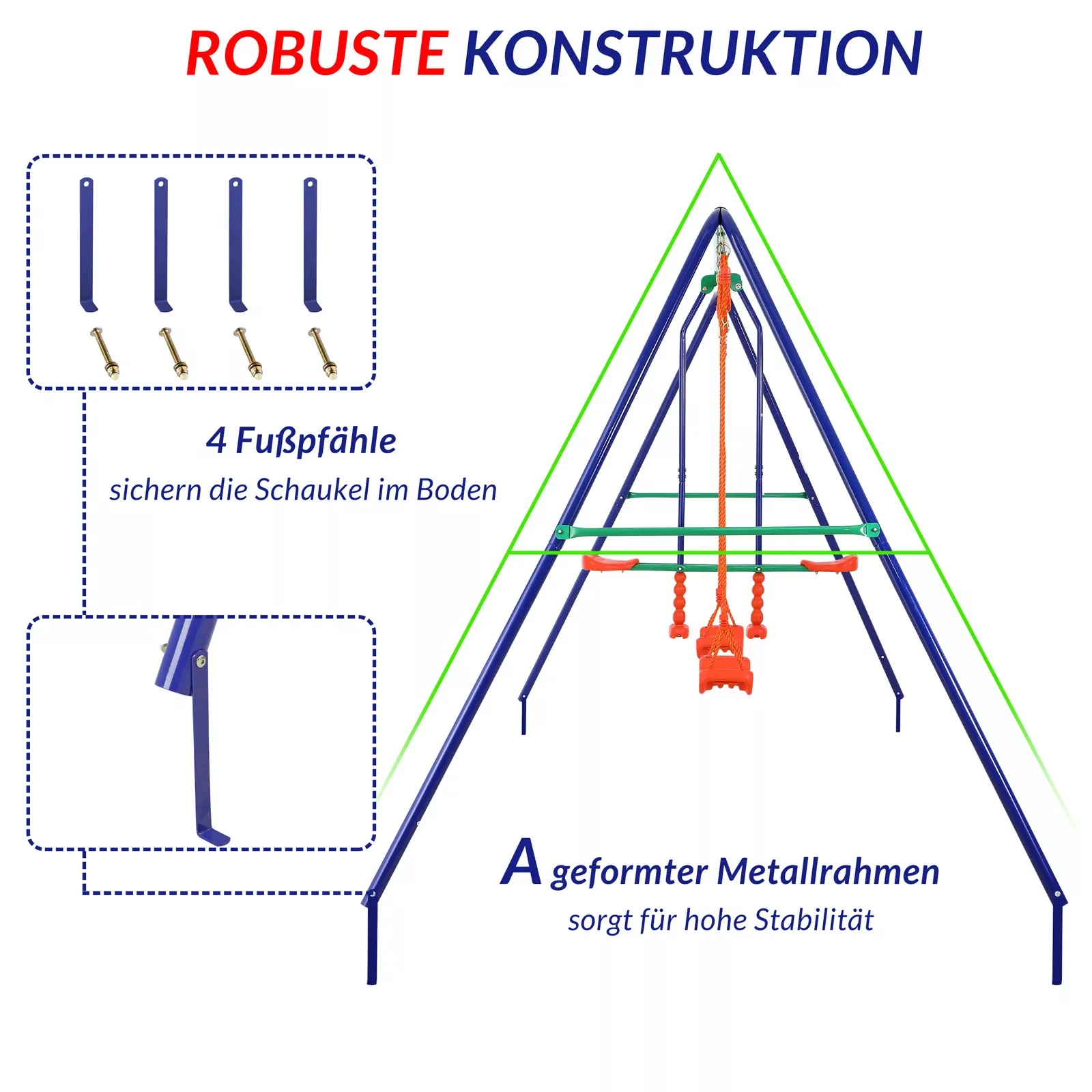 Schaukelgerüst Bunt für 4 Kinder günstig online kaufen